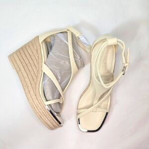 Elegant Cream Wedge Sandals
